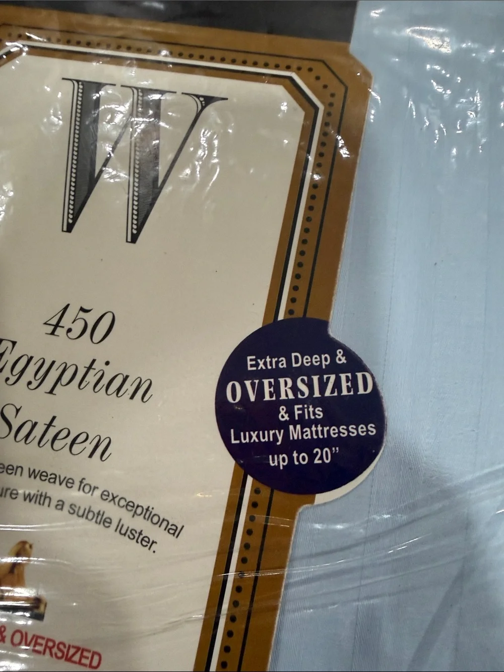 450 Egyptian Sateen Queen Sheet Set - Light Blue
